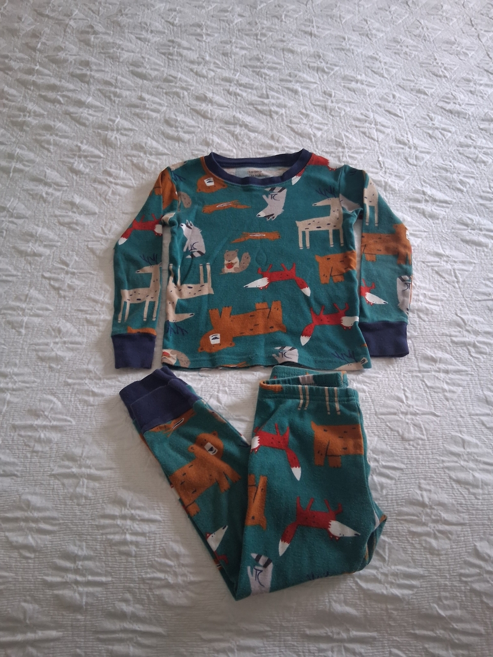 Carter's Boys' Forest Friends Pajama Set Long Sleeve Snug Fit Green Size 4T